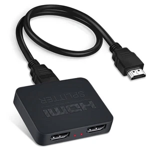 HDMI Splitter 1 Input 2 Output 4K HD Dual Output Adapter Cable 1 In 2 Out UHD - Picture 1 of 5