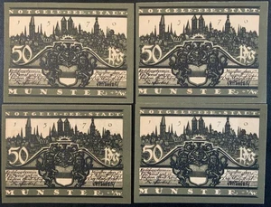 1921 GERMANY PAPER MONEY - 50 PFENNIG NOTEGELD SET OF BANKNOTES (LOT OF 4)! - Picture 1 of 2