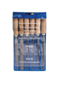 PFERD 4" Key File Set 265 B, 6-Piece – with Wooden Handles Plastic Pouch - Picture 1 of 1