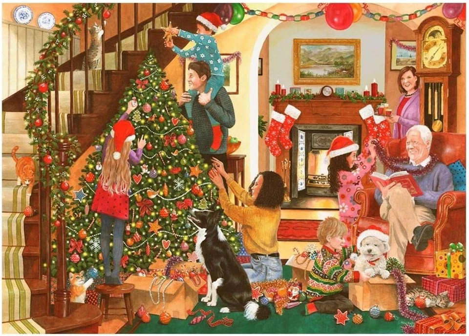 House of Puzzles Decorating The Tree BIG Jigsaw Puzzle (500 XL Pieces) - Image 1 of 1
