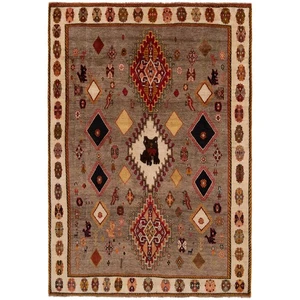 Gabbeh 295x206 cm Handgeknüpfter Perserteppich Orient Carpet Rug Wolle Neu Braun - Picture 1 of 12