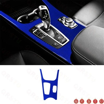 Blue Carbon Fiber Center Console Panel Cover Trim For BMW X3 F25 X4 F26 2011-17 - Image 1 of 4