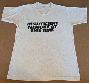Vintage Computer Gear Shirt Mens Large Insufficient Memory At This Time Tech Tee - Picture 1 of 10