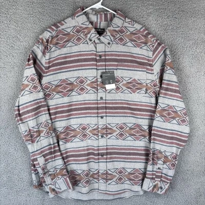 Eddie Bauer Shirt Mens 2XL Gray Aztec Southwest Stripe Flannel Button Down NEW - Image 1 of 4