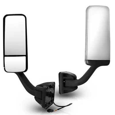 For Freightliner Cascadia 2008-2018 LH Driver Side Chrome Power Heated Mirror - Image 1 of 4