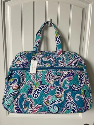 Vera Bradley Womens Grand Traveler Duffel Bag WAIKIKI PAISLEY blues teal NWT - Image 1 of 4