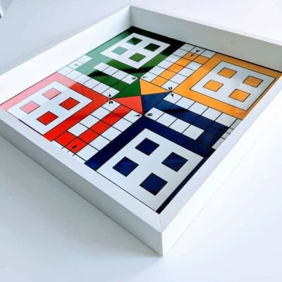 Large Ludo Board Game19x19 inches with REAL GLASS TOP. $190 Free Shipping (USA) - Image 1 of 4