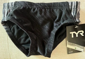 TYR Youth Boy's Kids 22 Grey Black Swim Suit Speedo Type New in Box - Picture 1 of 9