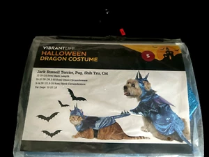Vibrant Life Halloween Dragón Disfraz para Perro/Gato 10-20 LB Talla Pequeña, Azul - Imagen 1 de 6