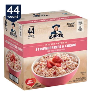 Quaker Instant Oatmeal, Strawberries and Cream, 44 Packets - Picture 1 of 5