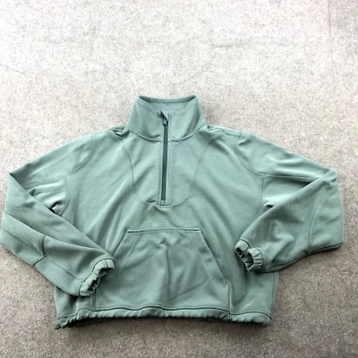 Poncho Lululemon Pullover Mujer 6 Verde Cepillado Softtreme Acanalado Media Cremallera Foto 1 de 4