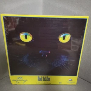 Black Cat Face Charles Lynn Bragg 550 pc Jigsaw Puzzle Sealed USA NEW *READ* - Picture 1 of 6
