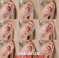 Fashion Crystal Clip Ear Cuff Stud Women/'s Men Punk Wrap 1PCS Cartilage Ear F5Y2