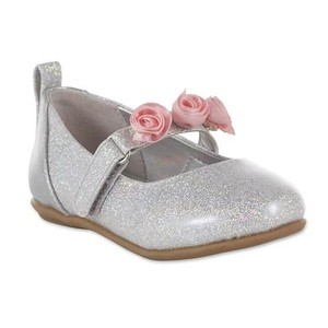 silver baby shoes
