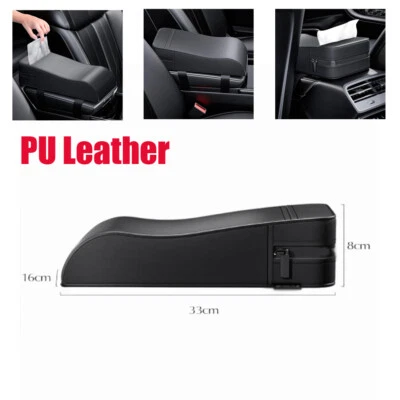 Car PU Leather Armrest Pad Cover Auto Center Console Box Cushion Multi-function - Image 1 of 4