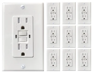 Teklectric 15amp GFCI Tamper Resistant Outlet (10 Pack) - Picture 1 of 2