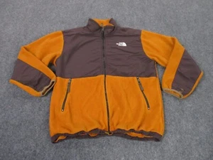 The North Face Jacket Boys XL Orange Outdoors Hiking Logo Denali Polartec Youth - Picture 1 of 9