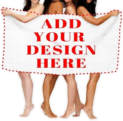 Toalla de playa personalizada suave toalla de playa personalizada con nombre de texto de foto secado rápido Foto 1 de 4