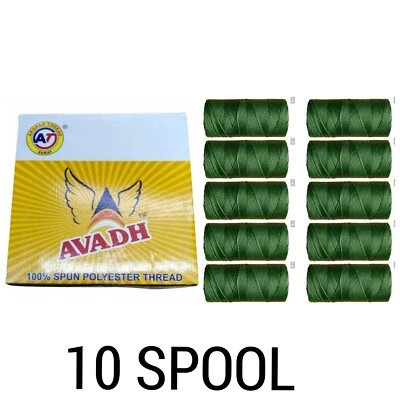 Avadh Spun Polyester DARK GREEN Thread suitable for all types of sewing - Image 1 of 3