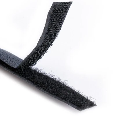 MARKENLOS Klettband Hakenband Flauschband nähen Aufnähen 25m Haken 25m Flausch schwarz