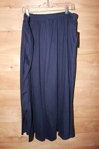 Woman Within Skirt 22-24 1X Elastic Waist Maxi Pockets Pull On Blue Jersey NEW - Picture 1 of 5