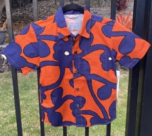Jams World Lil People Boys Sz S Surf Line “Wood Flower” Shirt Cotton Aloha $62 - Picture 1 of 14