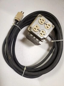Elektrische montierbare 4-Wege-Steckdose 15 A 125 V Stecker 14/3 Typ So Neopren 20 Fuß - Bild 1 von 1