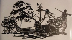 2 HUNTER DEER DECALS VINYL GRAPHIC TRAILER RV MOTOR HOME VAN CAMPER 5TH WHEEL - Bild 1 von 3