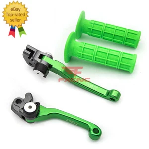 For Kawasaki KX80 KX100 1994-1996 Pivot Brake Clutch Levers Grips Handle KX Logo - Picture 1 of 10