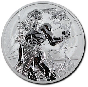 1 dólar Gods of Olympus - Zeus Tuvalu 1 oz plata BU 2020 - Imagen 1 de 2