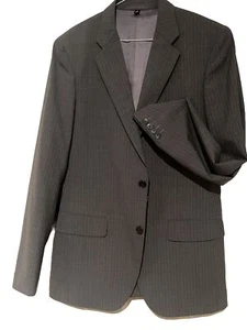 Uniqlo Smart Designer Grey Stripe De-Constructed Regular Fit Sports Jacket M - Picture 1 of 8
