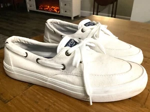 DAMEN-SNEAKER GRÖSSE 8,5 SPERRY BOOT DOCK WEISS CANVAS STS83199 - Bild 1 von 18