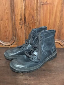 Mens Palladium Grey Leather  Pallabrouse Combat Boots Size 13 Movie Set Retired - Picture 1 of 9
