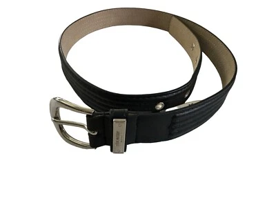 NWOT Steve Madden Womens Small Quilted Faux Leather Belt Black Silver #1944 - Image 1 of 4