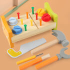 Wooden Educational Toy Pounding Bench with Hammer Tools for Table