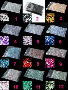 20000pcs RHINESTONES LARGE AMOUNT! 2mm GEMS CRYSTALS 12 COLOURS TO CHOOSE FROM! - Picture 1 of 2
