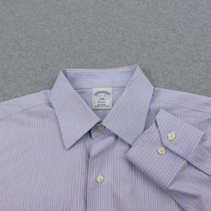 Brooks Brothers Mens 16x2/3 Blue Regent Striped Dress Shirt Long Sleeve Preppy - Picture 1 of 5