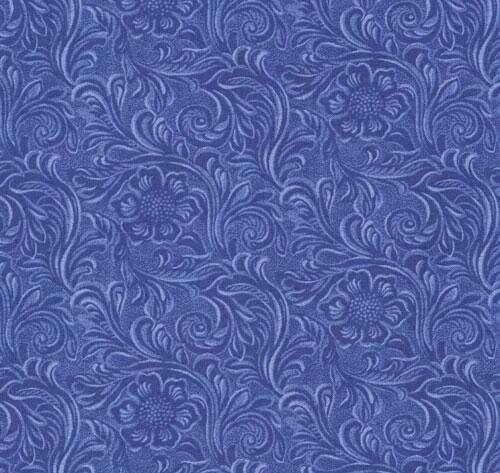 Moda TOOLED LEATHER Blue 11216 23 Quilt Fabric By The Yard By Sara Khammash - Image 1 of 1