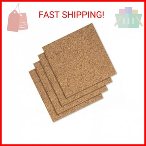 Quartet Cork Tiles, Bulletin Board Cork Panels 12" x 12" x 3/16", Natural, 4 Pac - Picture 1 of 2