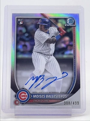 MOISES BALLESTEROS 2025 BOWMAN CHROME ROOKIES REFRACTOR RC AUTO /499 Q4782 - Image 1 of 2