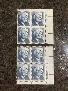 Frank Loyd Wright 2c Rotary Press 2 Blocks 4 Each Blue/Grey Stamps US 1280 MNH - Picture 1 of 10