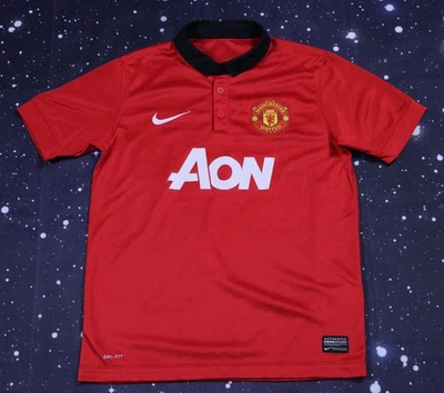 Youth Nike Manchester United 2013-14 Red Home Jersey - Youth Medium - 532849-624 - Image 1 of 4