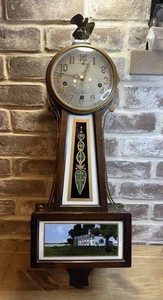 New Haven Clock Co 12 Días Águila Acabado 1920’s Antiguo Banjo Monticello Ganador - Imagen 1 de 19