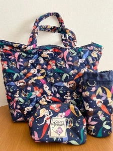 [Sold out] Little Mermaid Ariel Sisters Tote Bag & Plastic Bottle Holder & - Picture 1 of 3