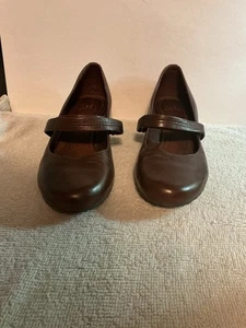 Alex Marie Damenschuhe braun Leder Mary Jane Größe 9 versteckter Keilabsatz - Bild 1 von 6