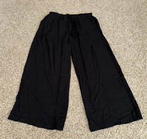 Schwarze Damenhose mit weitem Bein und Taschen Größe XL - Bild 1 von 9