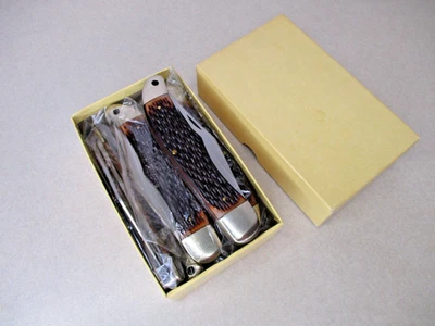 Lote de 1/2 docena de cuchillos de bolsillo Schrade Walden 225H Bowie plegables Hunter Foto 1 de 4