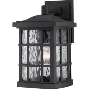 Quoizel Stonington 1-Light Black Outdoor Wall Lantern Sconce - Picture 1 of 8