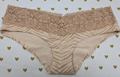 Braguita rosa Victoria Secret 2012 vintage estampado animal acento encaje XS Foto 1 de 4