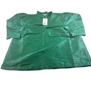 crown and ivy top 2x green blouse - Picture 1 of 13
